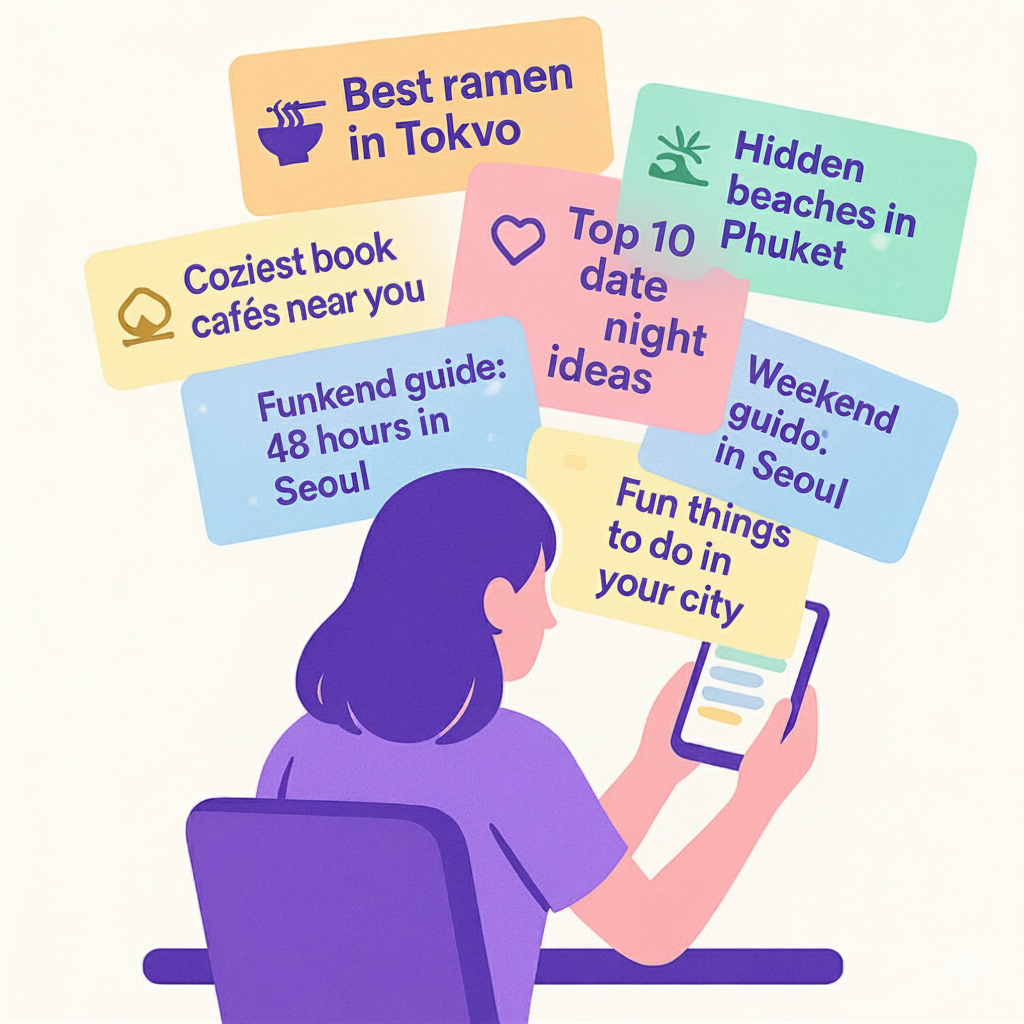 Scattered travel inspiration